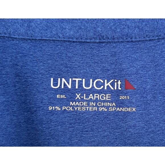UNTUCKIT Men’s Short Sleeve Blue Stretch Golf Performance Polo Shirt Size XL - Picture 3 of 12
